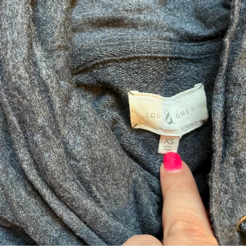 Lou & Grey Signaturesoft Cozy Turtleneck Blue Slouchy Sweatshirt Loungewear XS - Image 3