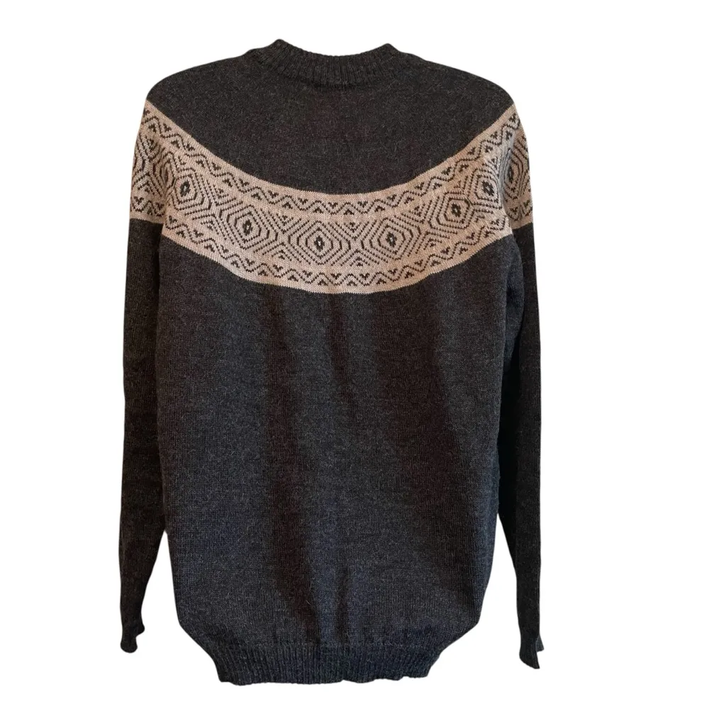 KUNA sweater Geometric Patterned in Black and Cream Size M - Image 2