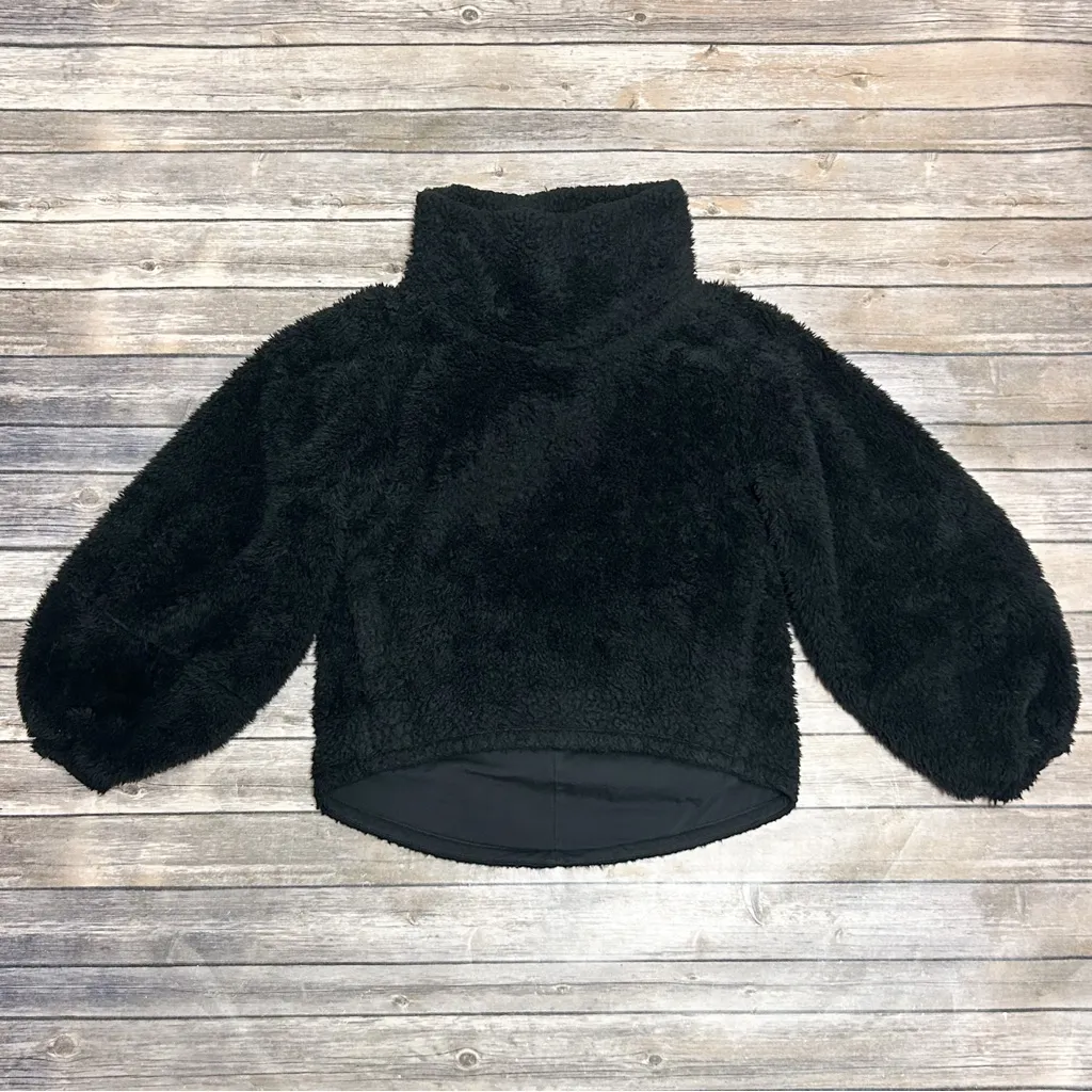 Lululemon Black Sherpa Fleece Warmth Restore Oversized Turtleneck XS S *MATTED* - Image 6
