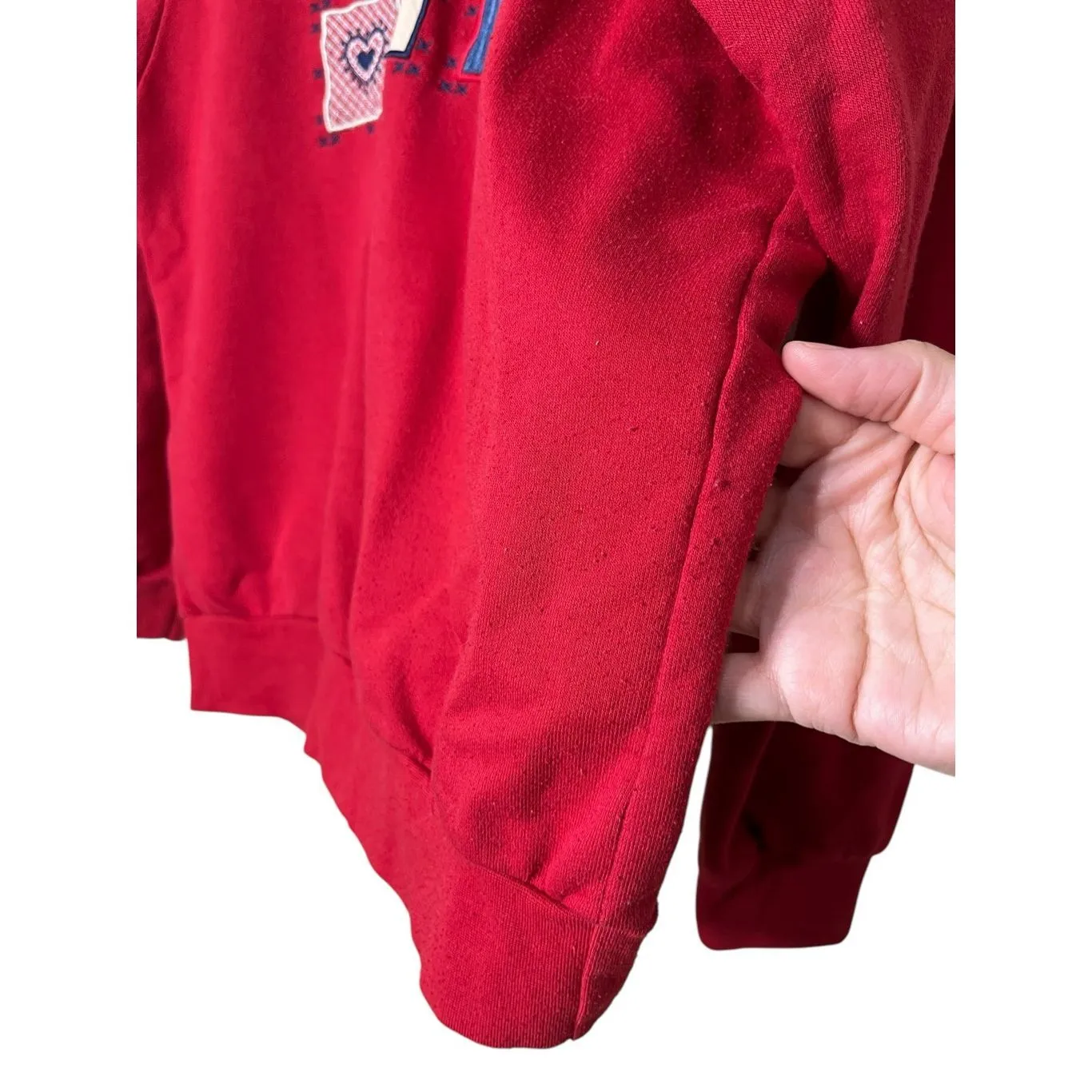 Koret‎ City Blues Collared Pullover Sweatshirt Cotton Blend Red Women’s Small - Image 5