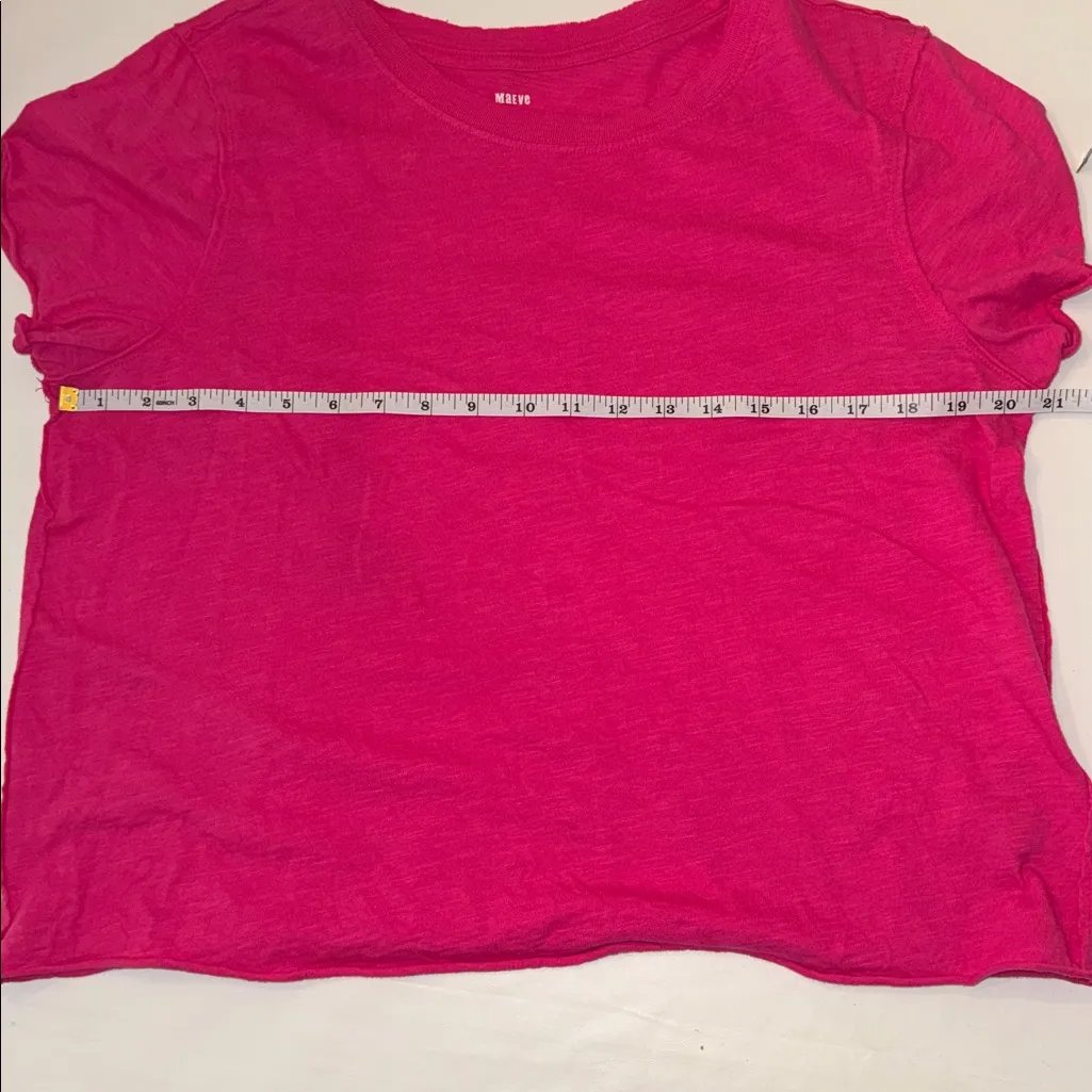 Maeve Anthropologie Short Sleeve Crewneck TShirt, Raw Hems, Sz M - Image 4