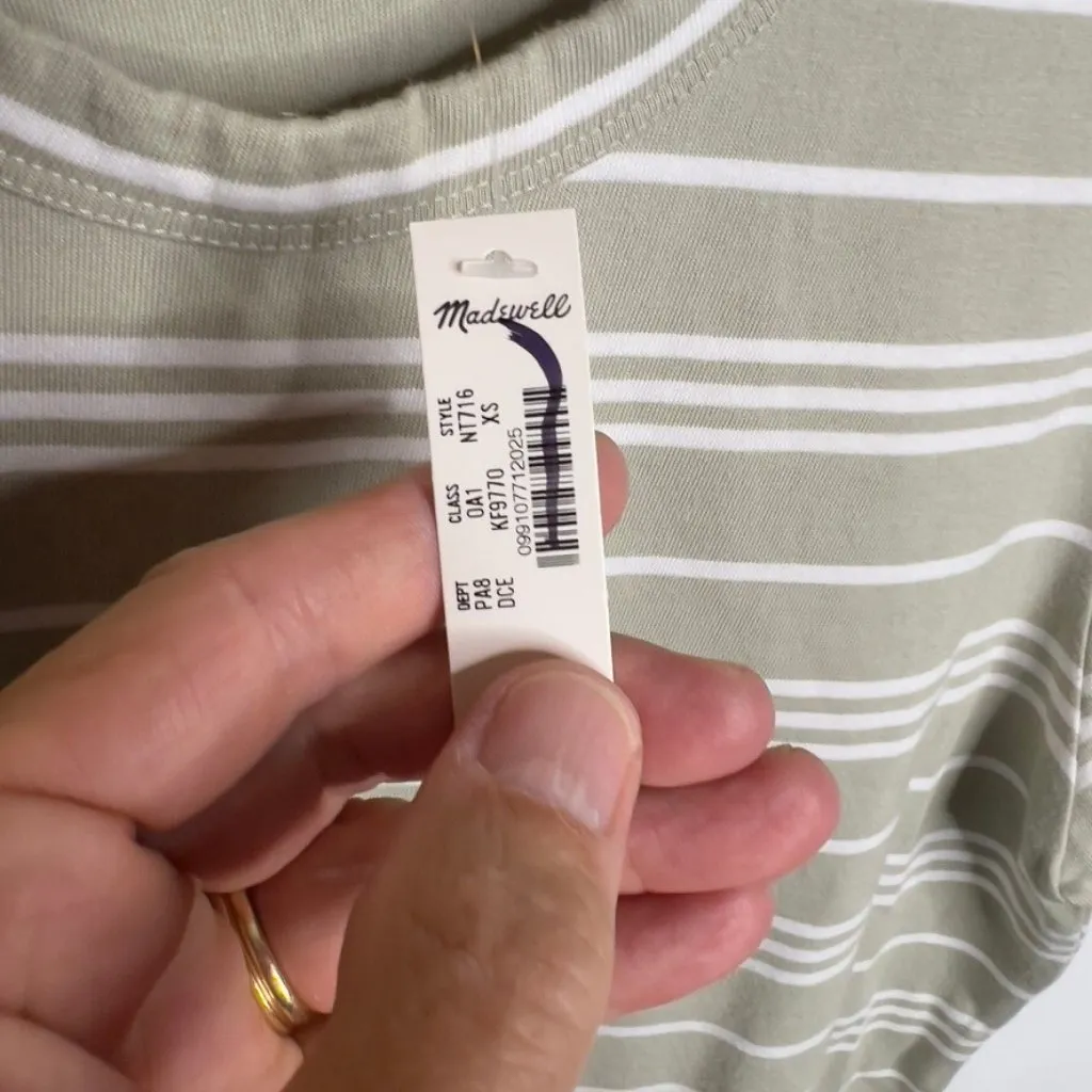 Madewell Womens Cotton Crewneck Tee Striped Dusty Caledon Size XS NT716 - Image 6