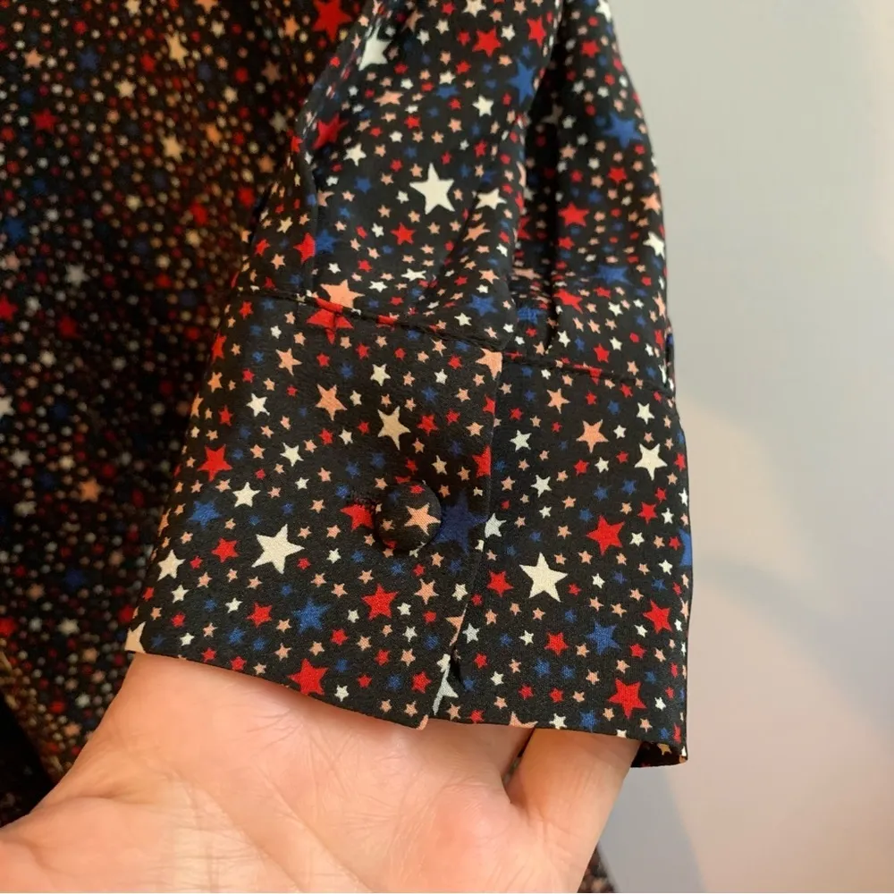 Madewell Silk Balsam Tie-Neck Dress in Starry Night Size Size 2 - Image 14