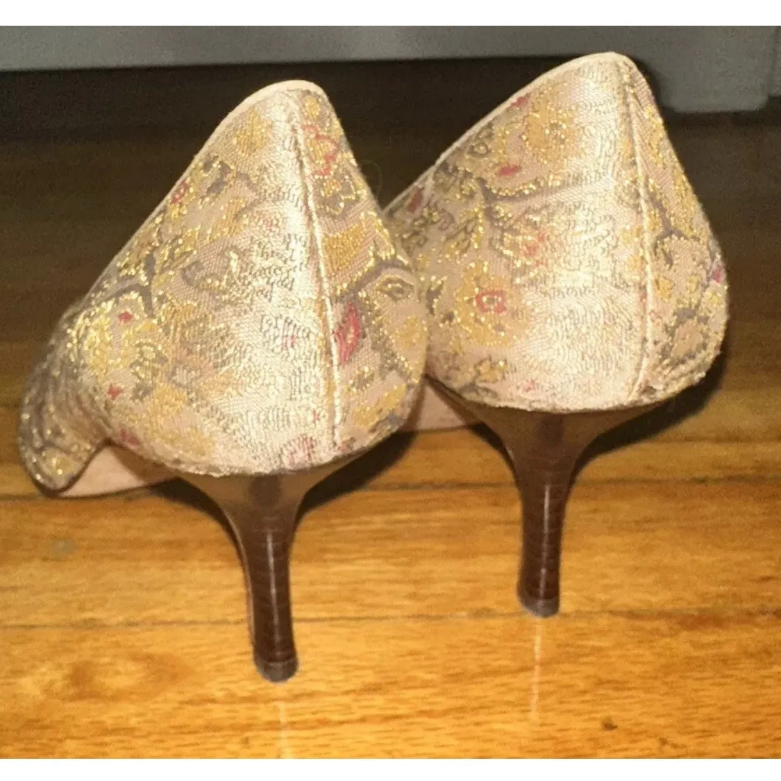 Ann Taylor LOFT Women's Almond Toe Stiletto Printed Fabric Pumps‎ Shoes Size 8 - Image 5