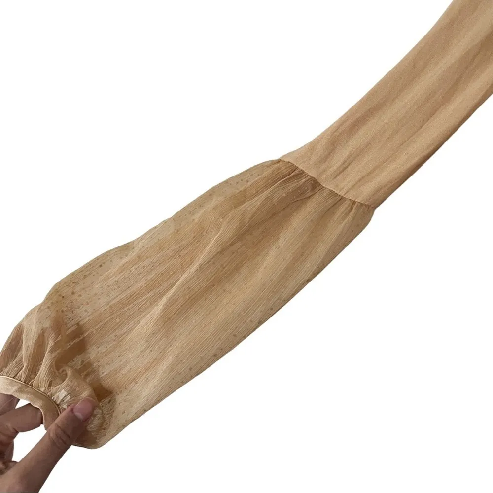 FREE PEOPLE Lace Long Sleeve Tunic Dress Yellow Sz L - Image 5