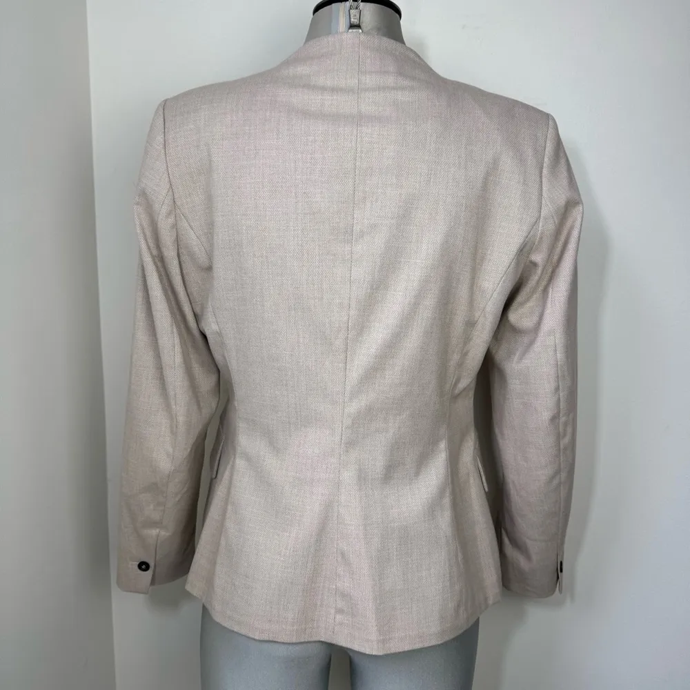 Zara Lapelless Blazer Tan Beige Size 10 (Medium) - Image 4