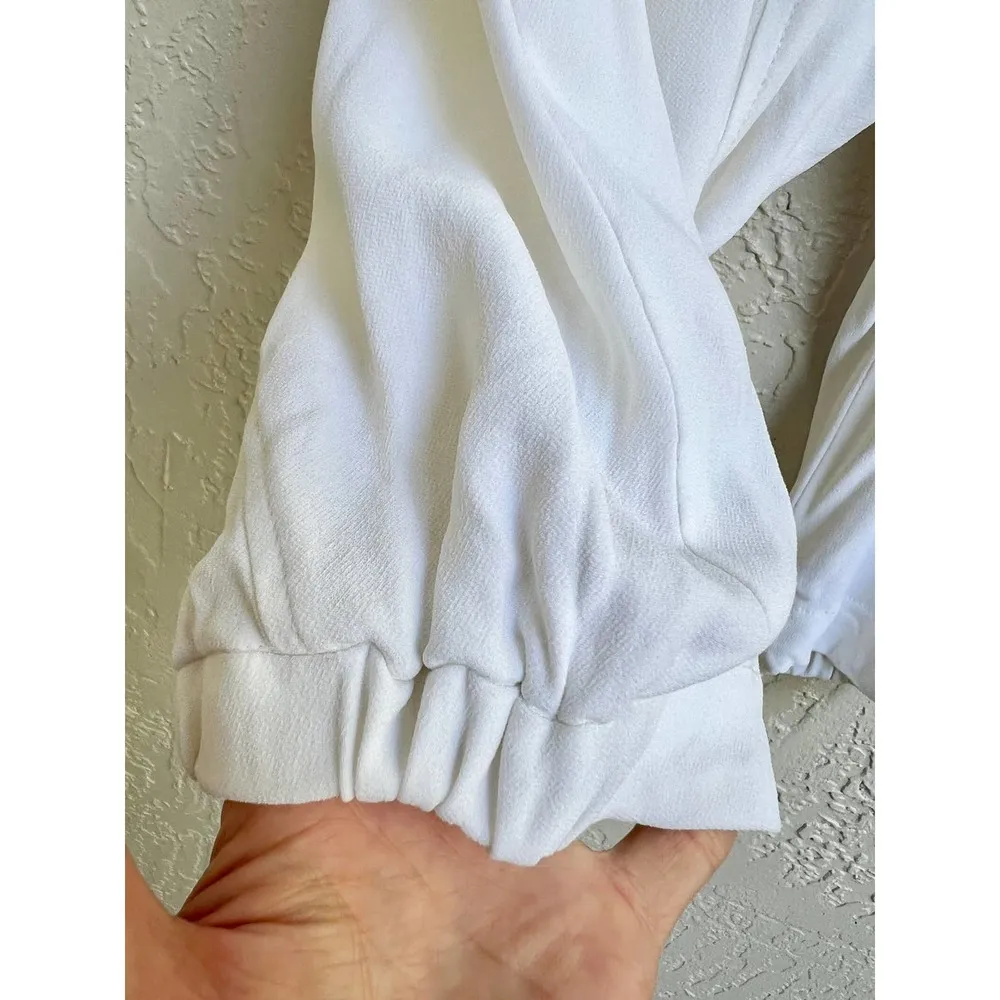 Helmut Lang Elastic Waistband Cropped Capri Pants White Women's Size US 4 - Image 5