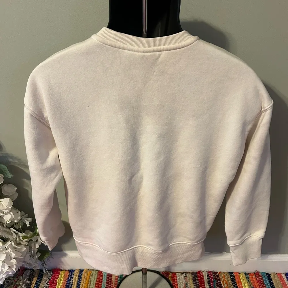 FILA Spellout Crewneck Sweatshirt Yoga Fitness Gym Workout Tie Dye Cream Small - Image 4