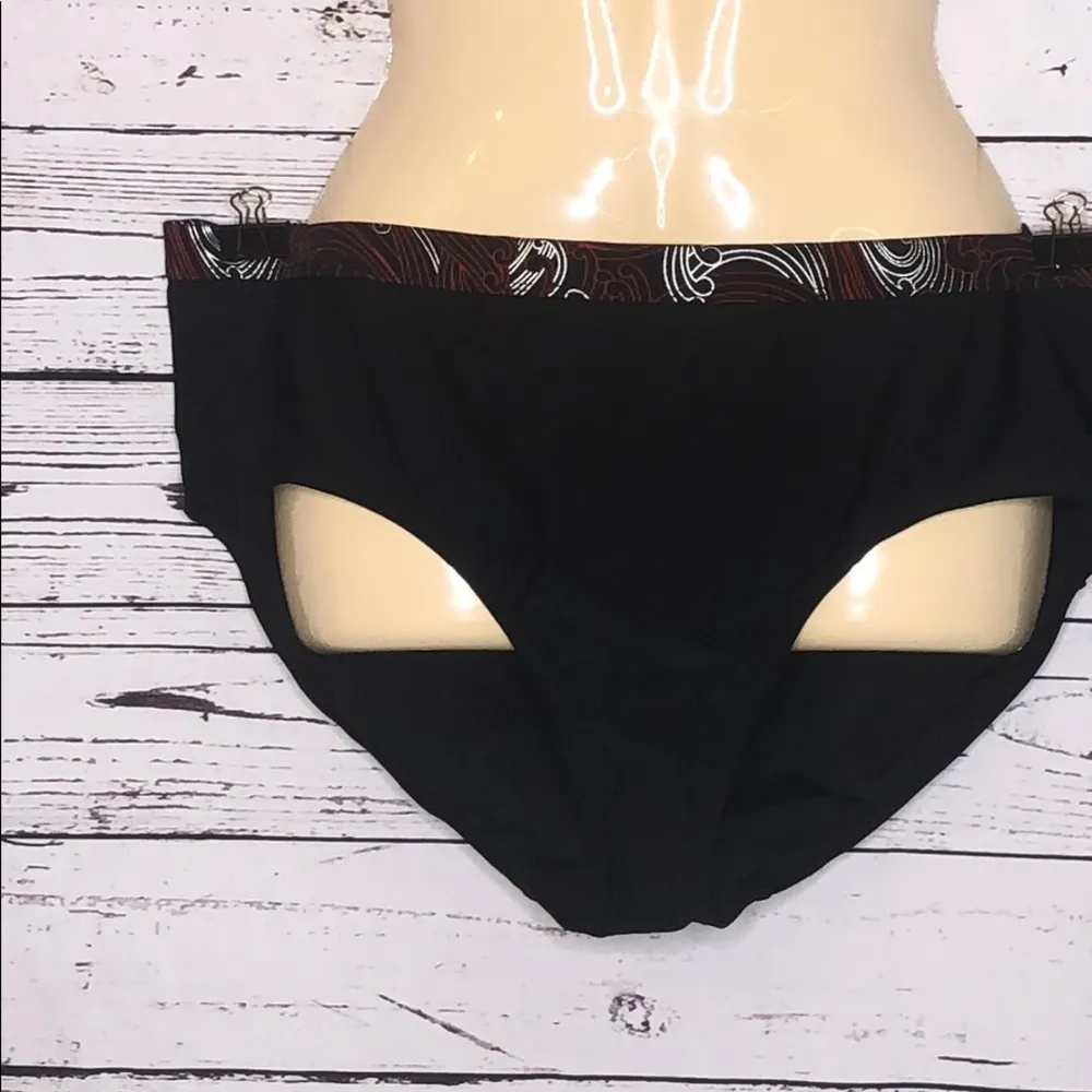 Mossimo NWT Size 20W/22W Black w/ Printed Trim Bathing Suit Swim Brief Bottom - Image 2