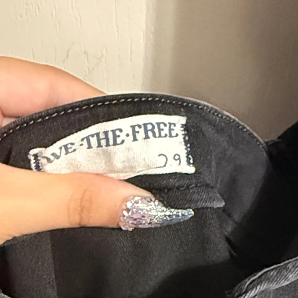 We The Free (Free People) Cruz Black Denim Halter Jumpsuit - Image 6