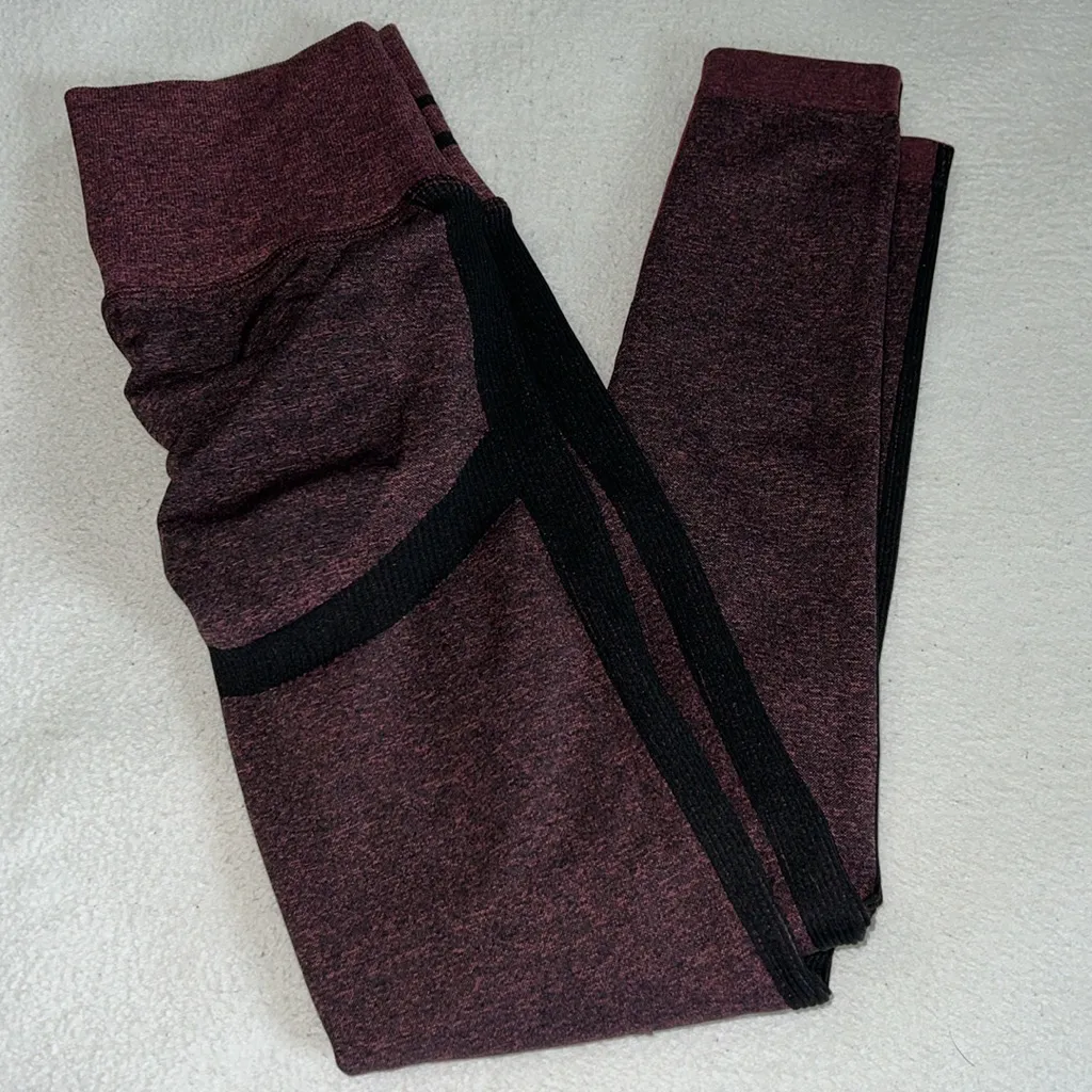 ECHT Burgundy and Black Leggings - Image 3