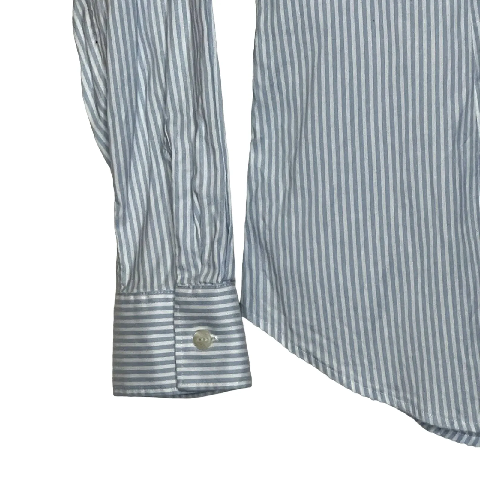 Southern Tide Shirt Size 4 Blue‎ White Striped Cotton Stretch Blend Womens LS - Image 5