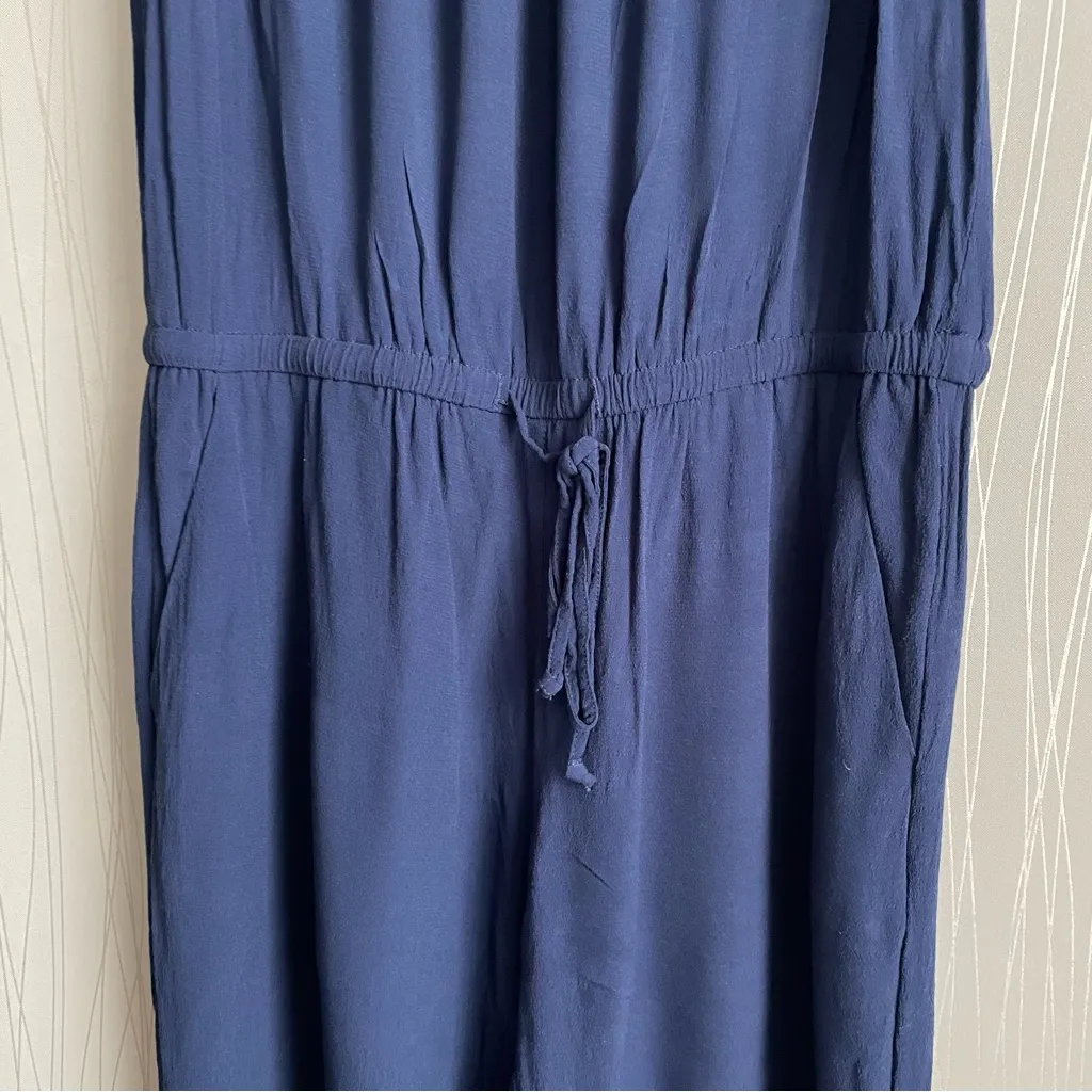 GAP Navy Blue Jumpsuit Womens Small Crochet Lace Drawstring Waist Sleeveless - Image 7