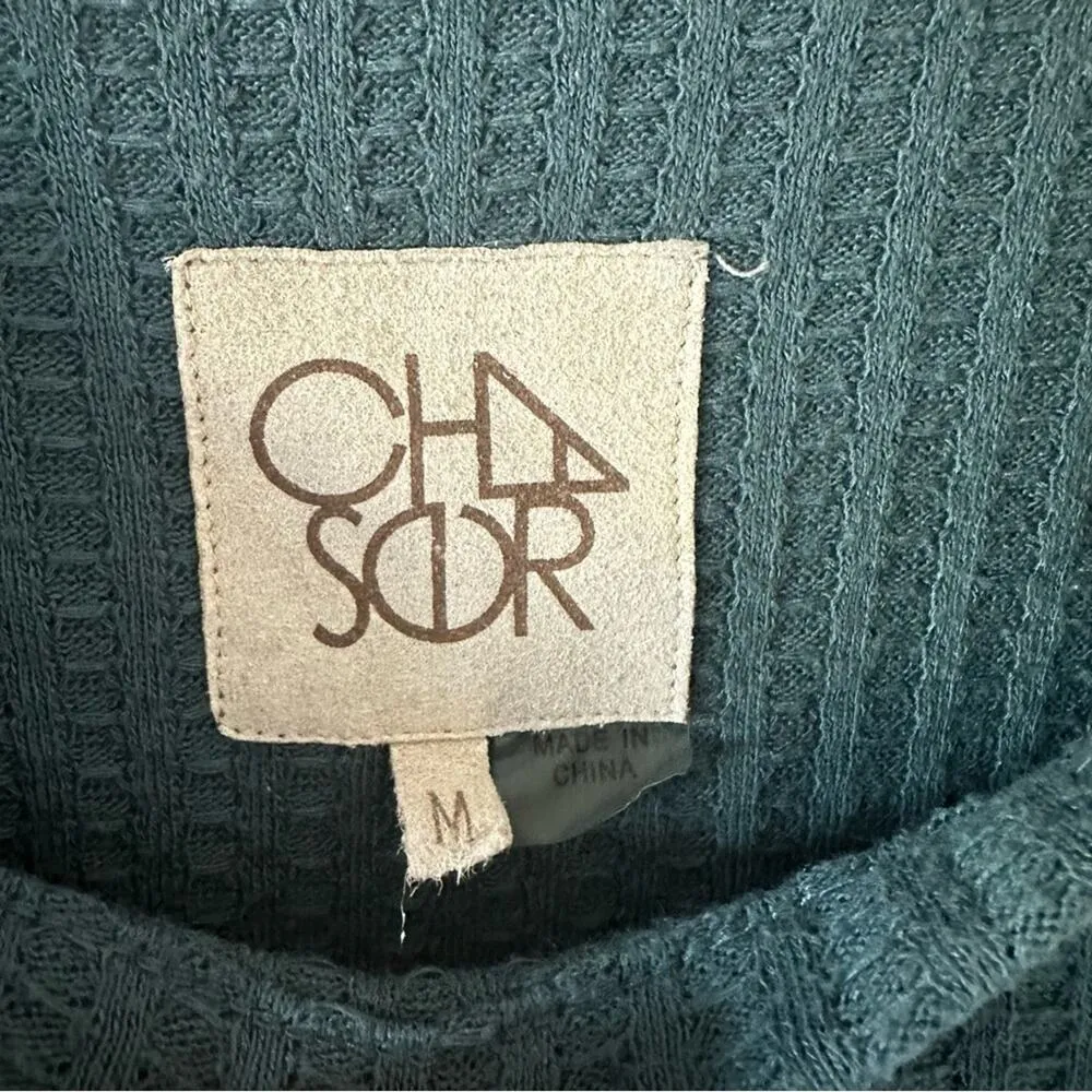 Chaser Green Thermal Waffle Knit Long Sleeve Top - Image 5