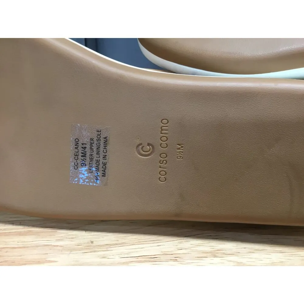 Corso Como Slingback Wedge Sandals Women's 9.5 Black Leather Buckle Comfort - Image 7