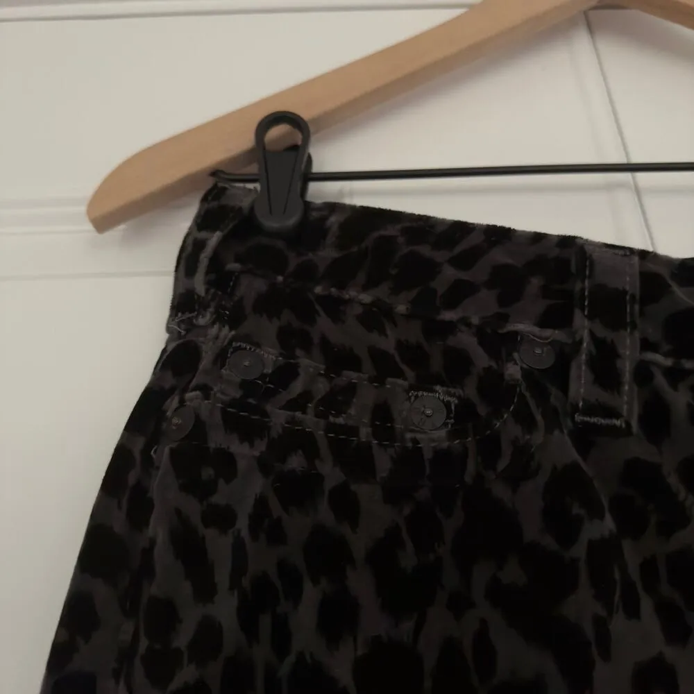 True Religion 100% cotton Velvet animal print pants 5-pocket belt loops USA made - Image 6