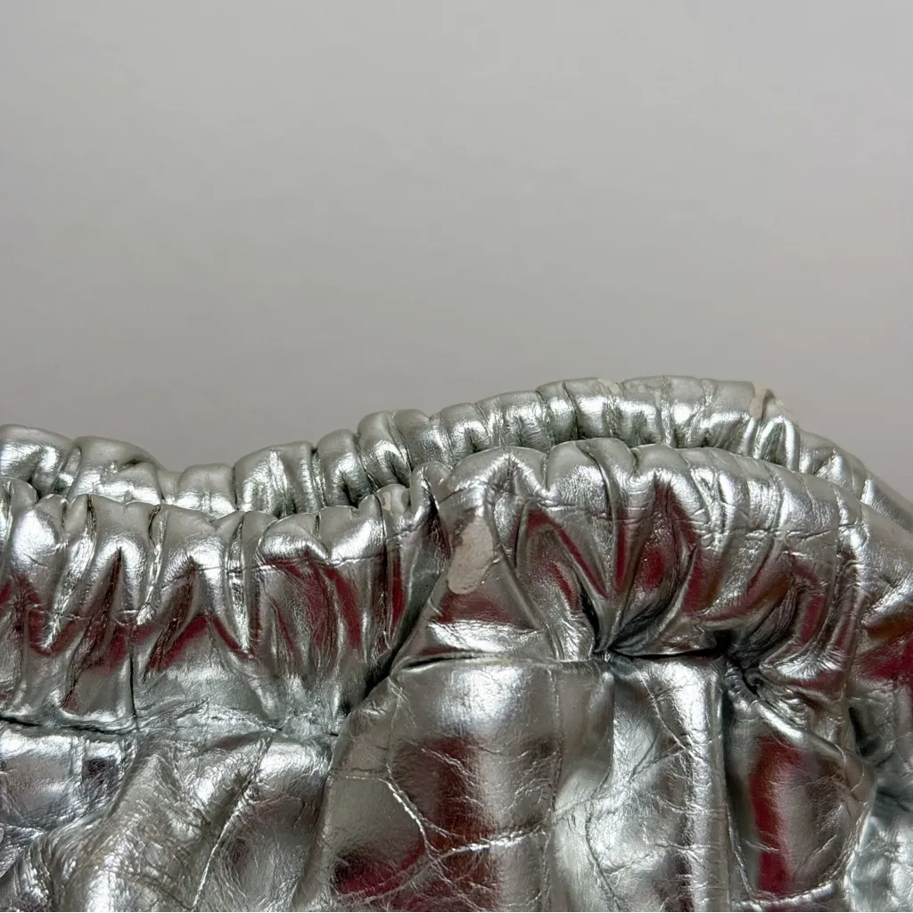 Mansur Gavriel silver metallic cloud clutch convertible shoulder bag holiday - Image 7