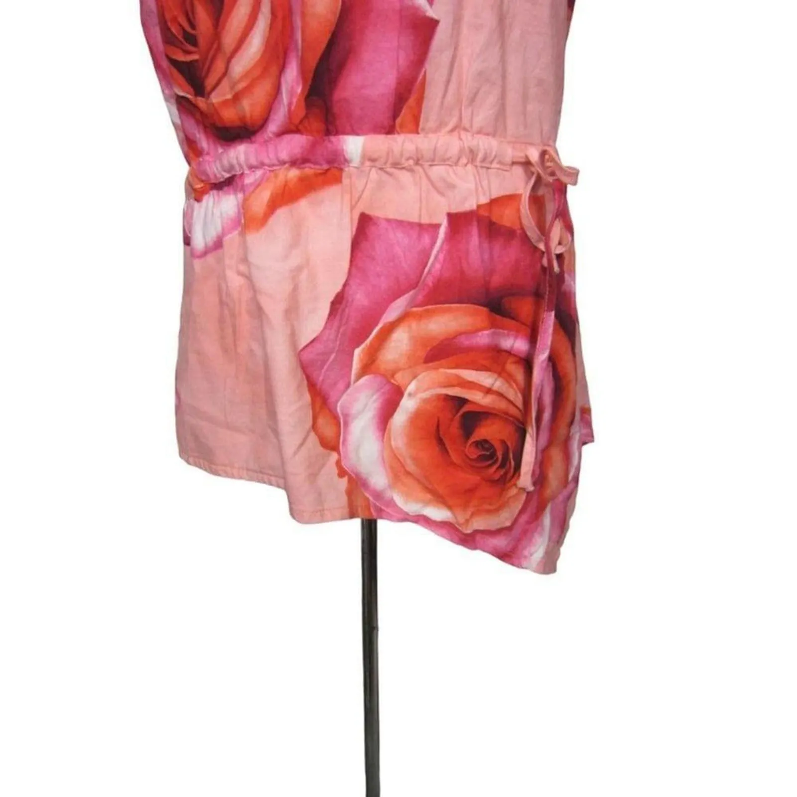 Koi by Kathy Peterson Pink Floral Cotton Top Cottagecore Scrub Style M Size M - Image 3