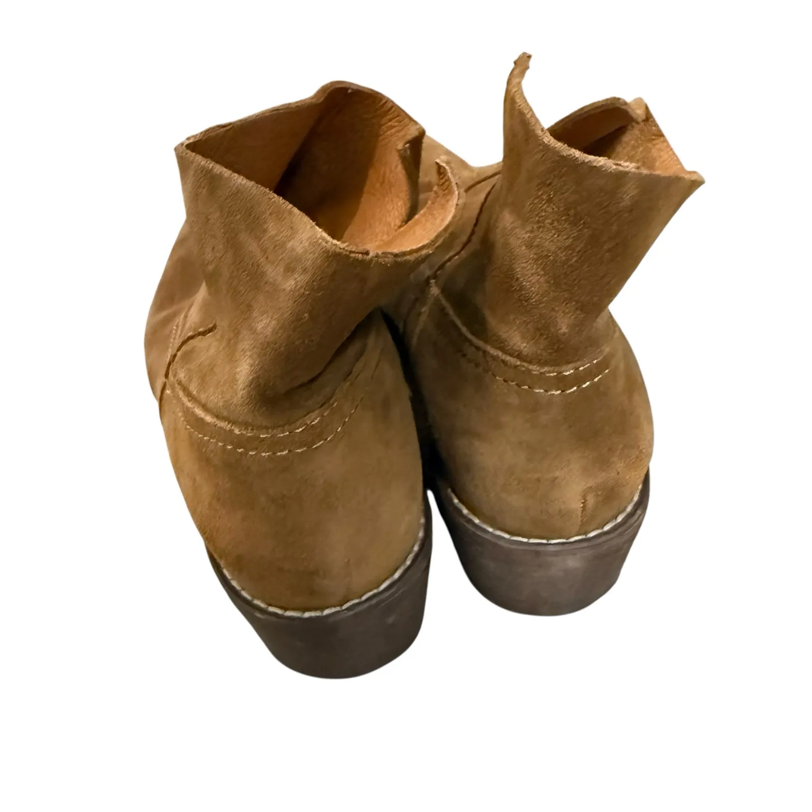 Madewell Brown Suede Leather Pull-On Western Cowgirl Ankle Boots Size 8 - Image 4