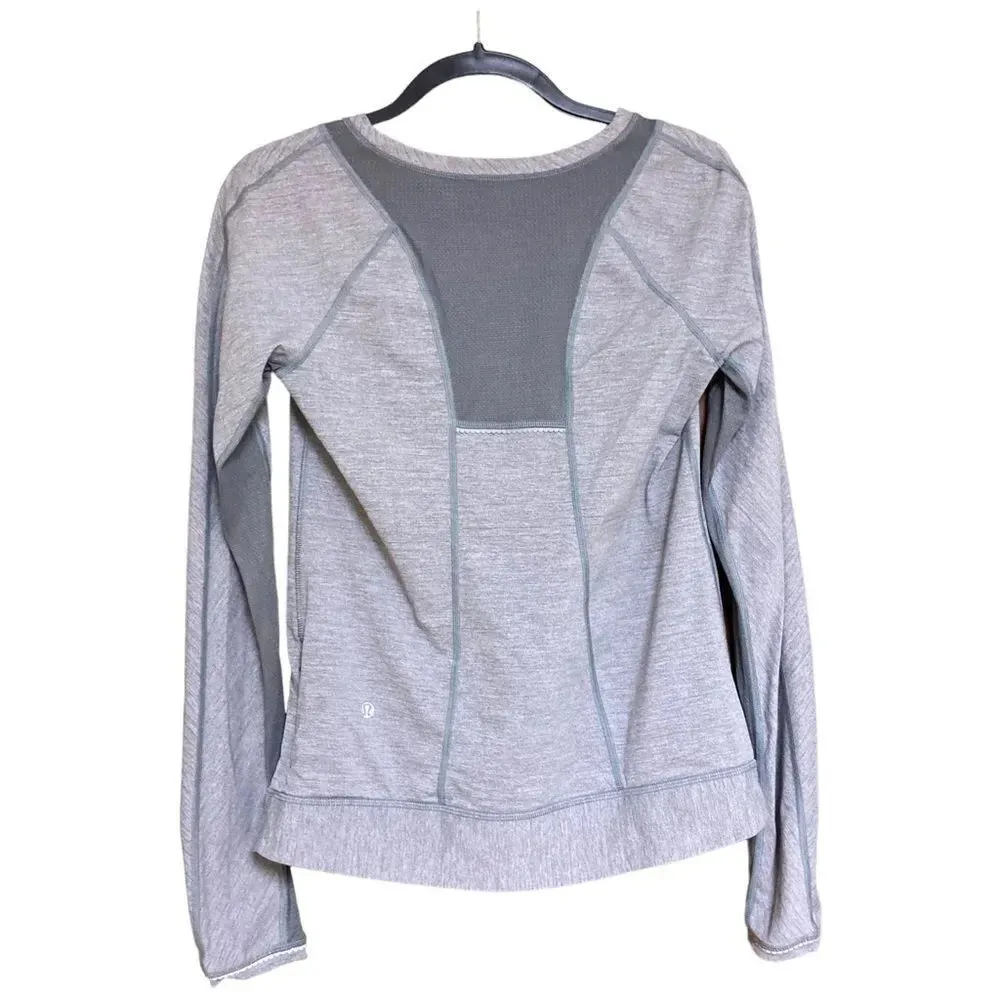 LULULEMON Run for Gold Long Sleeve Shirt Size 6 Gray Heathered Slate - Image 3