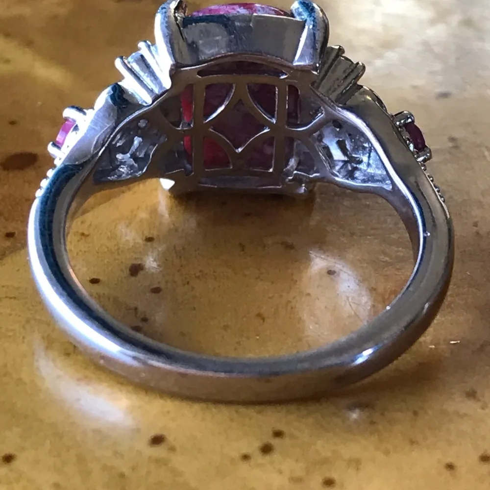 Norwegian Thulite Ruby Sterling Silver Ring Pink - Image 4