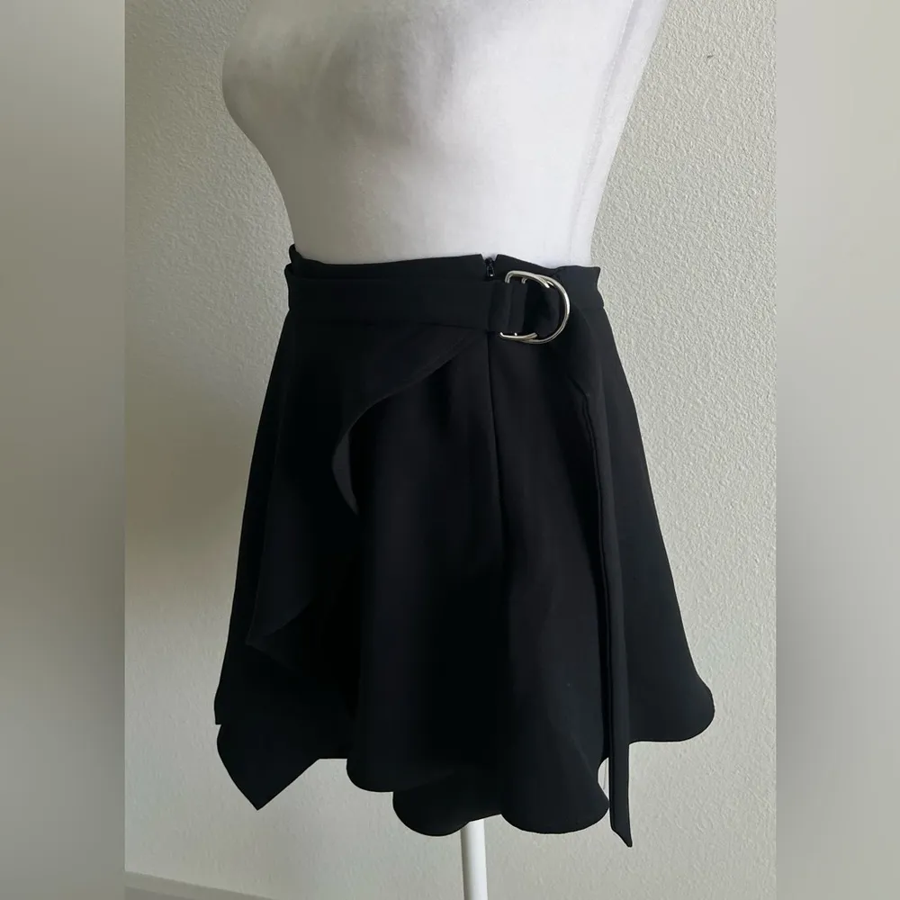 IRO  Black Mini Skater Wrap Skirt - Image 3