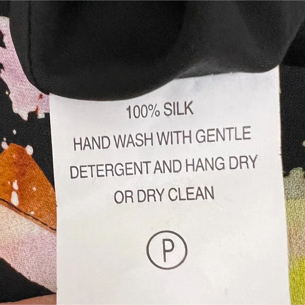 NWOT Marie Oliver 100% Silk Floral Print Ruffle Mini Skirt Size 0 - Image 4