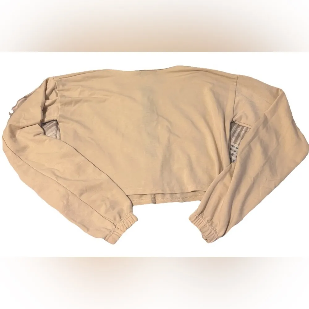 Pretty Little Thing SUPER SOFT! CREAM ZIP FRONT CROP SWEATER Size 4 - Image 5