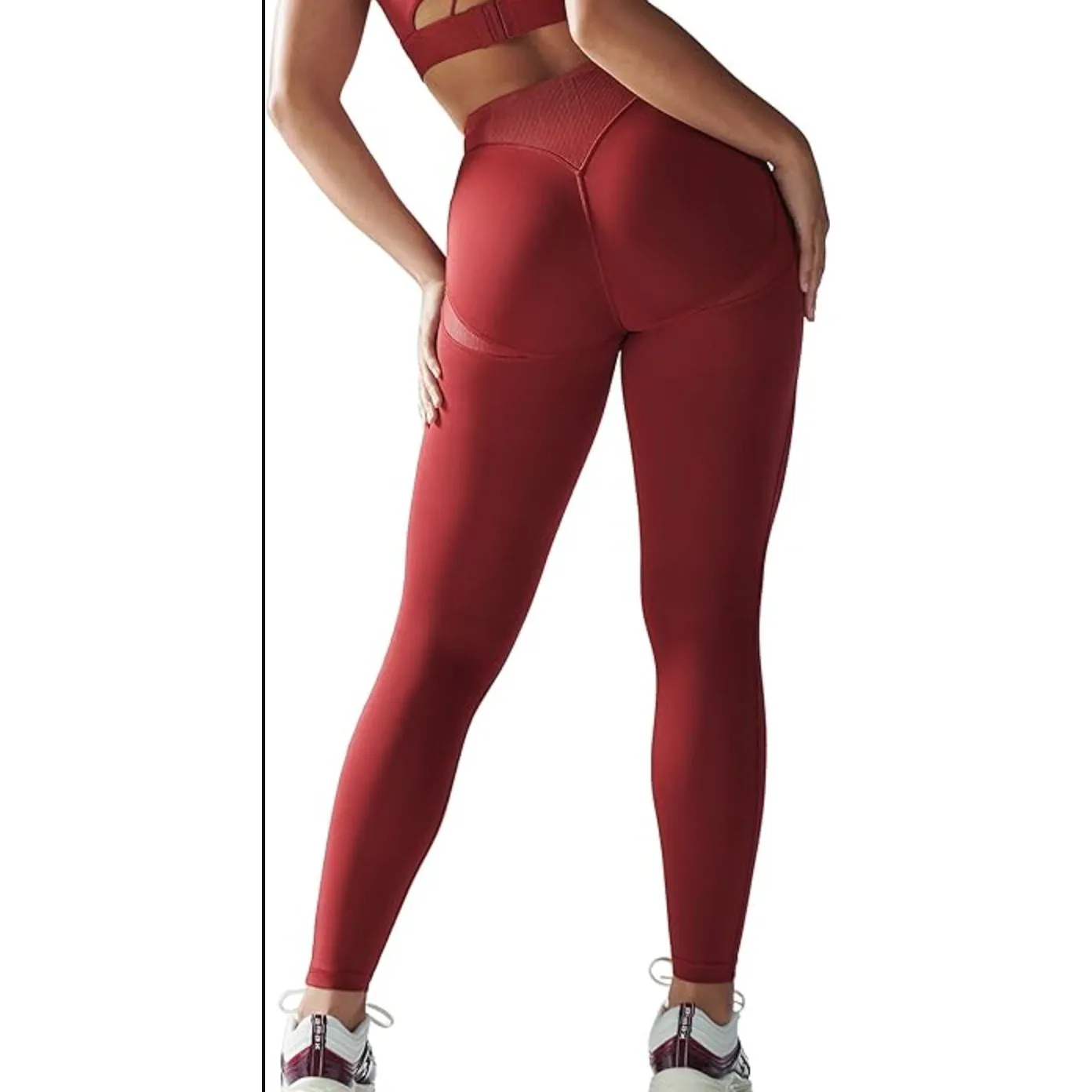 Savage X Fenty Womens Leggings Rust Red Medium - Image 4