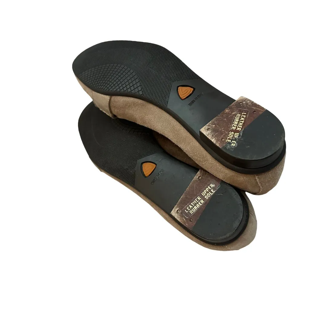 Attilio Giusti Leombruni AGL Taupe Suede Penny Loafers Flats Size 37 6.5 US Tan - Image 3