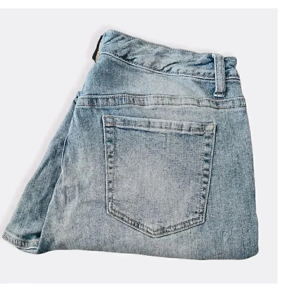 Faded Glory Lake Wash Distressed, High Waist Ripped Boyfriend Womens Jeans - Image 5