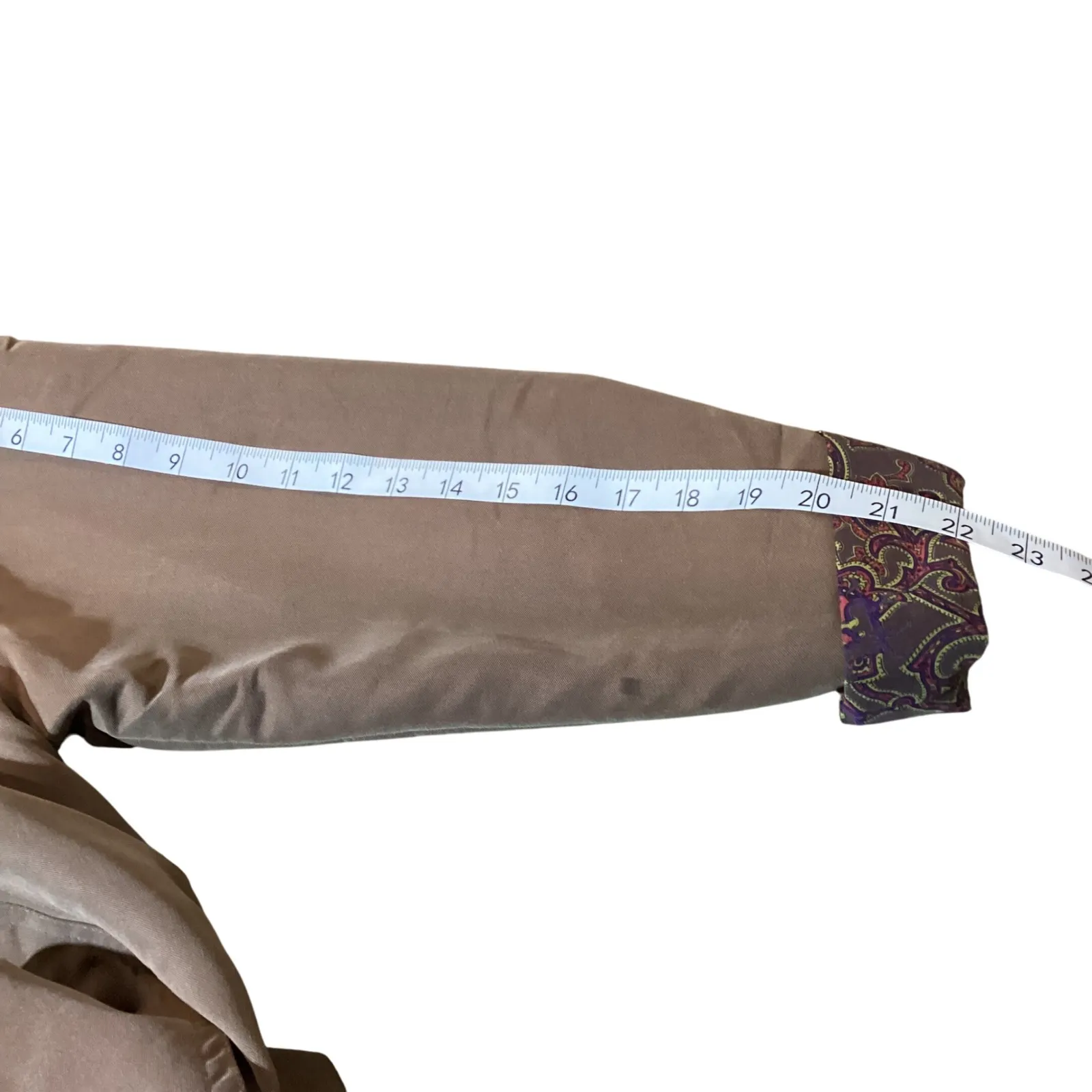 POINT High Fashion Women's Brown Paisley Collar Sleeve Trim Coat Size L Size L - Image 8