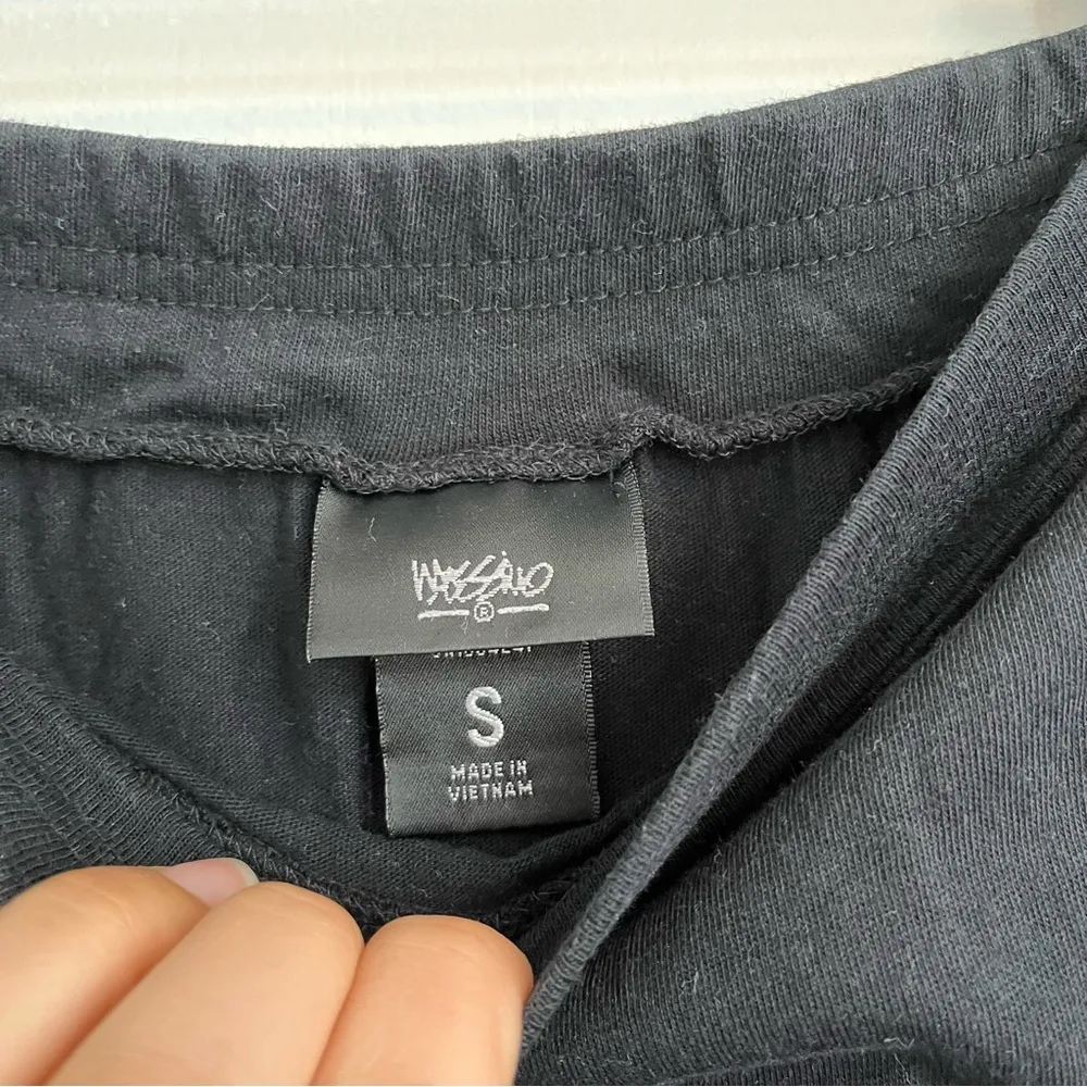 Y2K flowy jersey cotton peasant skirt stretch waist black size small ruffle - Image 5