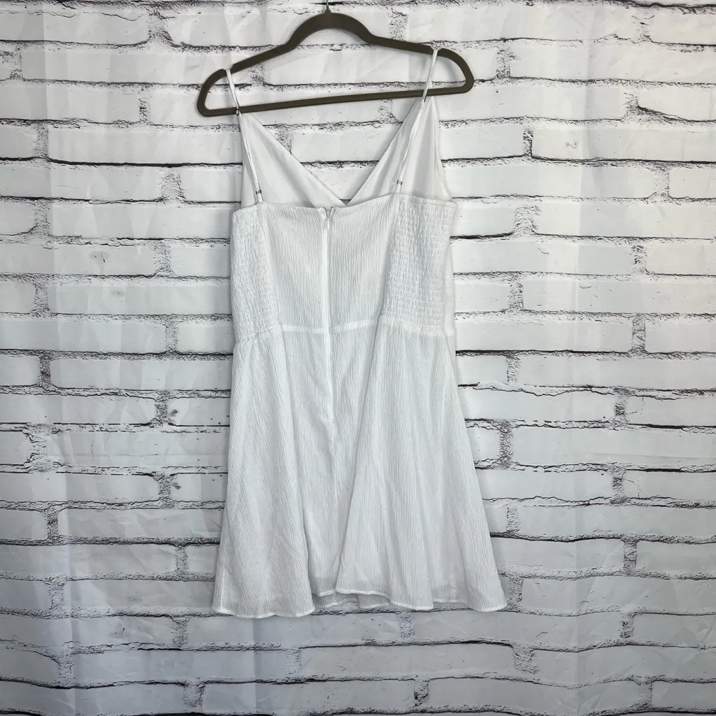 Abercrombie & Fitch White Knot Front Mini Dress Women’s XL Lined A-Line Smocked - Image 10