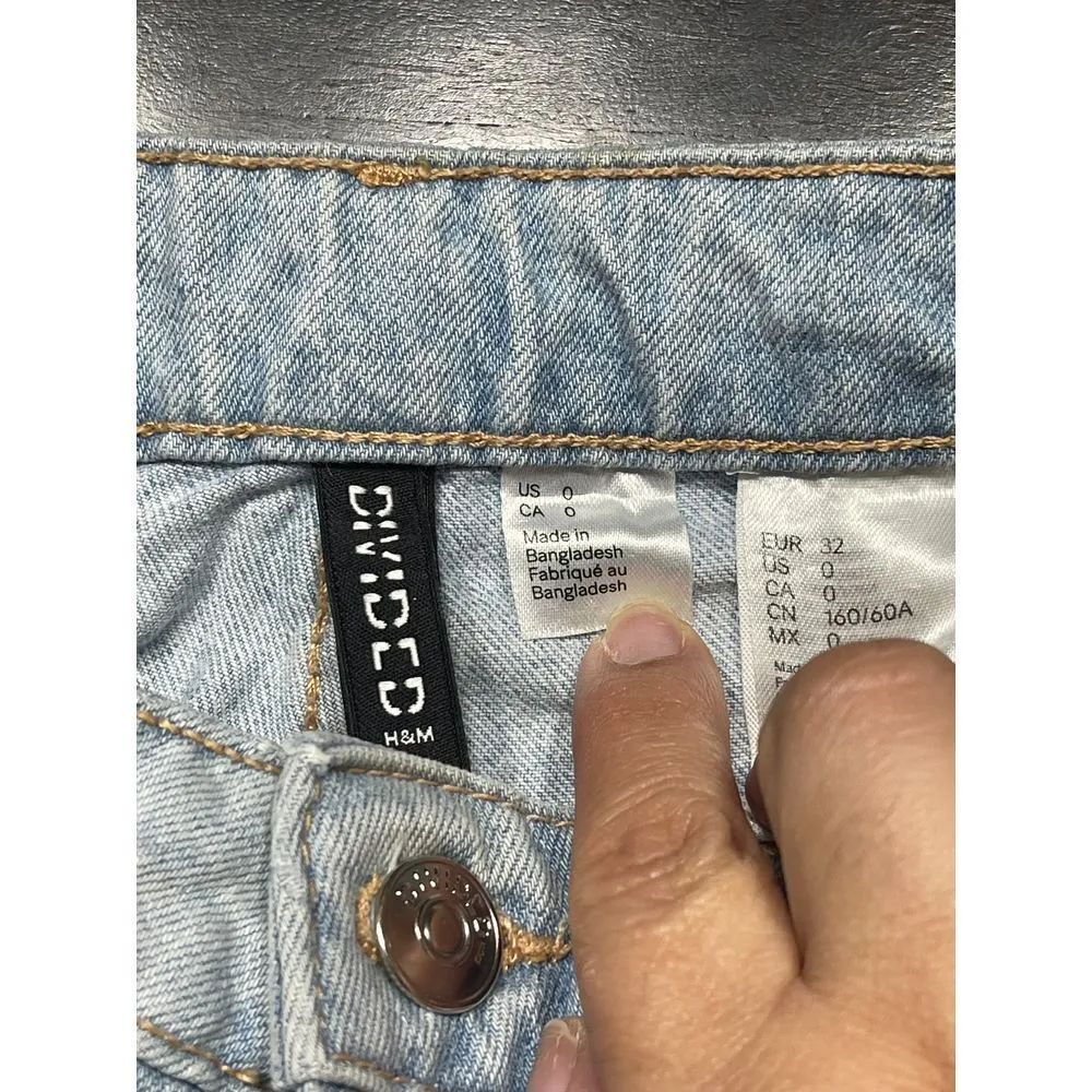 Vintage Light Wash‎ Distressed Wide Leg Jeans Retro Y2K Denim Pants T-11 - Image 7