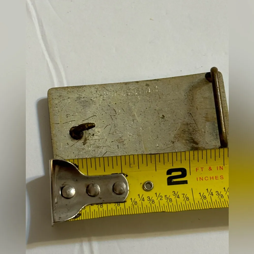 Vintage Texas Longhorn Nickel Silver Plated Women’s Belt Buckle - Image 3