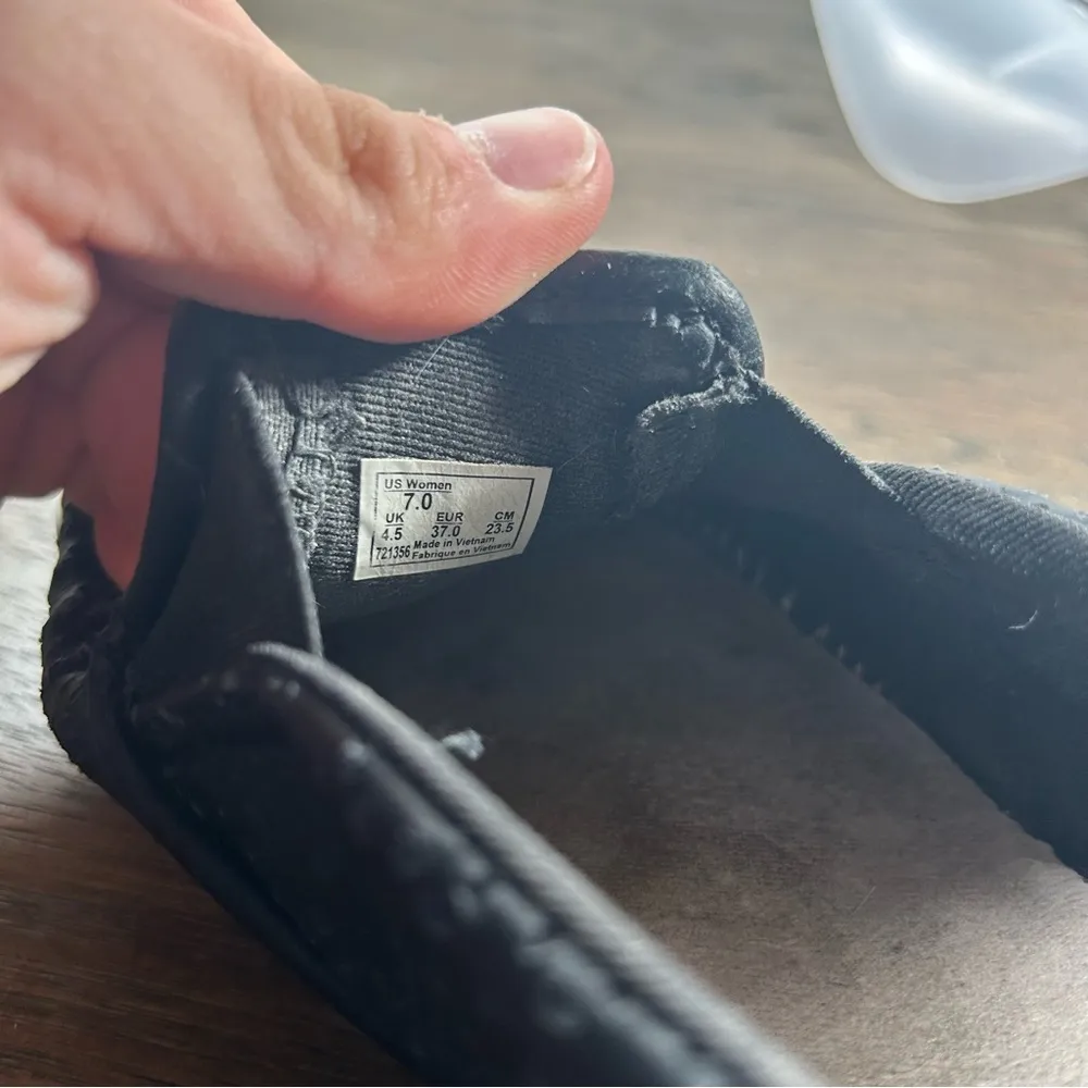 Vans Women's Black Perforated Leather Slip Ons size 7 - Image 6