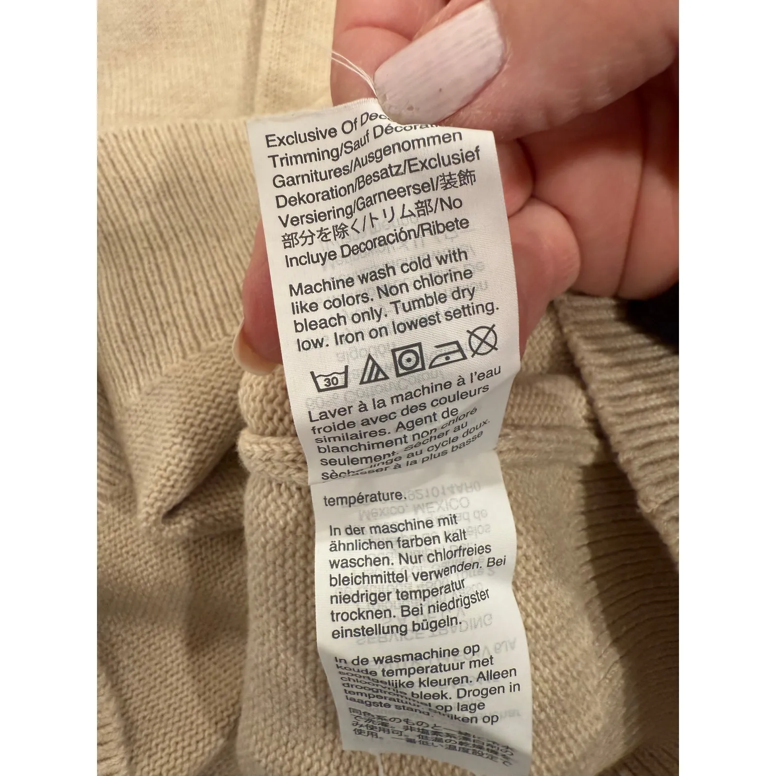 J. Crew Mercantile Sweater Womens Large Tan Knit Merino Wool Ribbon Bow Sleeve - Image 7