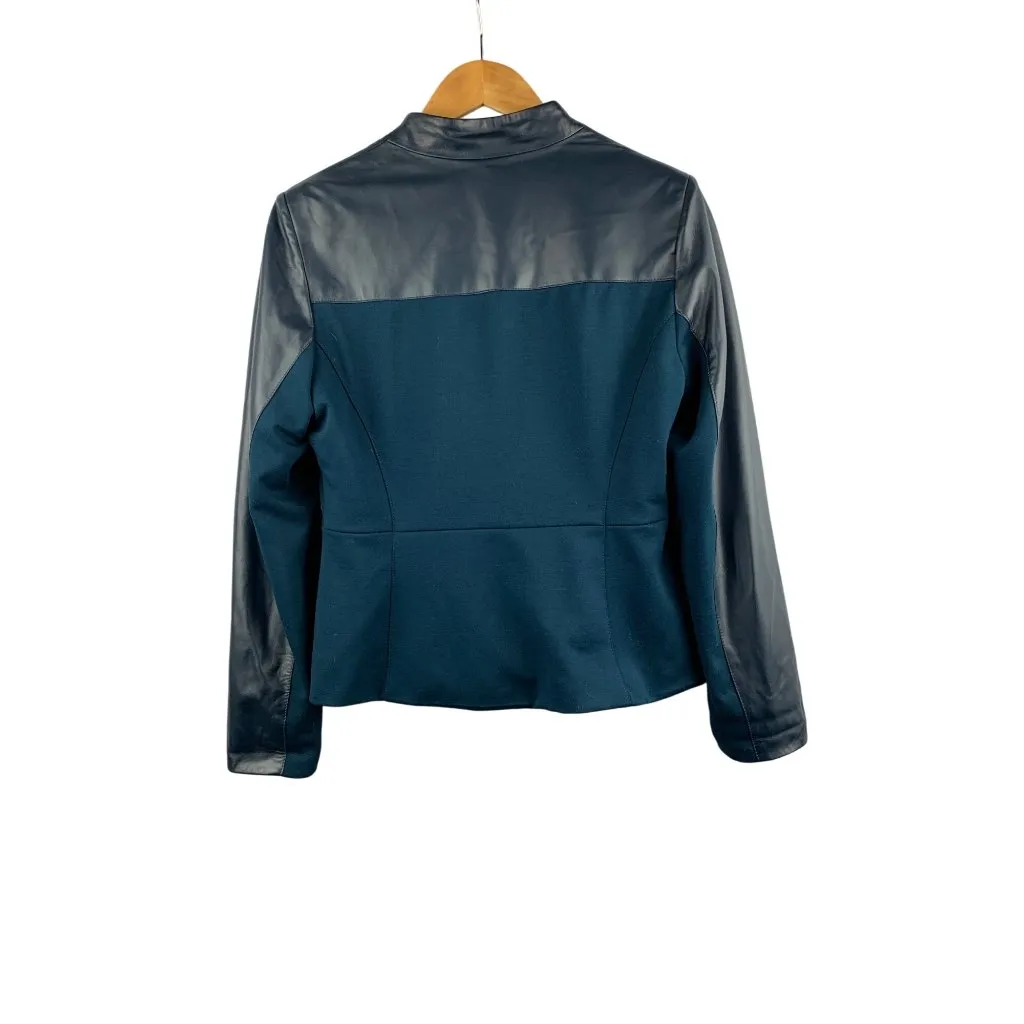 Hale Bob Womens Genuine Leather & Polyester Jacket Zipper Front - Image 2