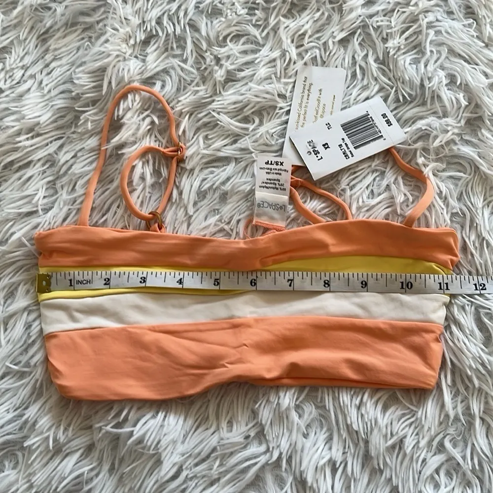 New L*Space Women’s Rebel Stripe Bikini Top in Tangy, Lemon Drop & Cream size XS - Image 5