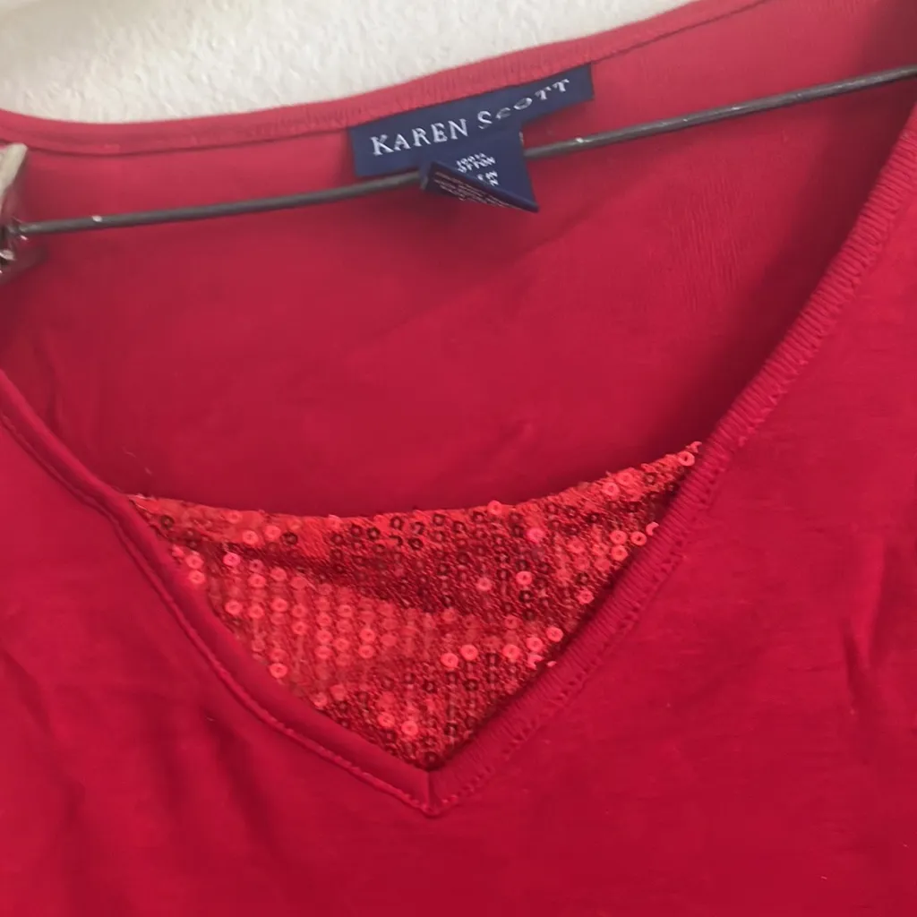 FINAL MARKDOWN Karen Scott Red Women's Top xl - Image 2