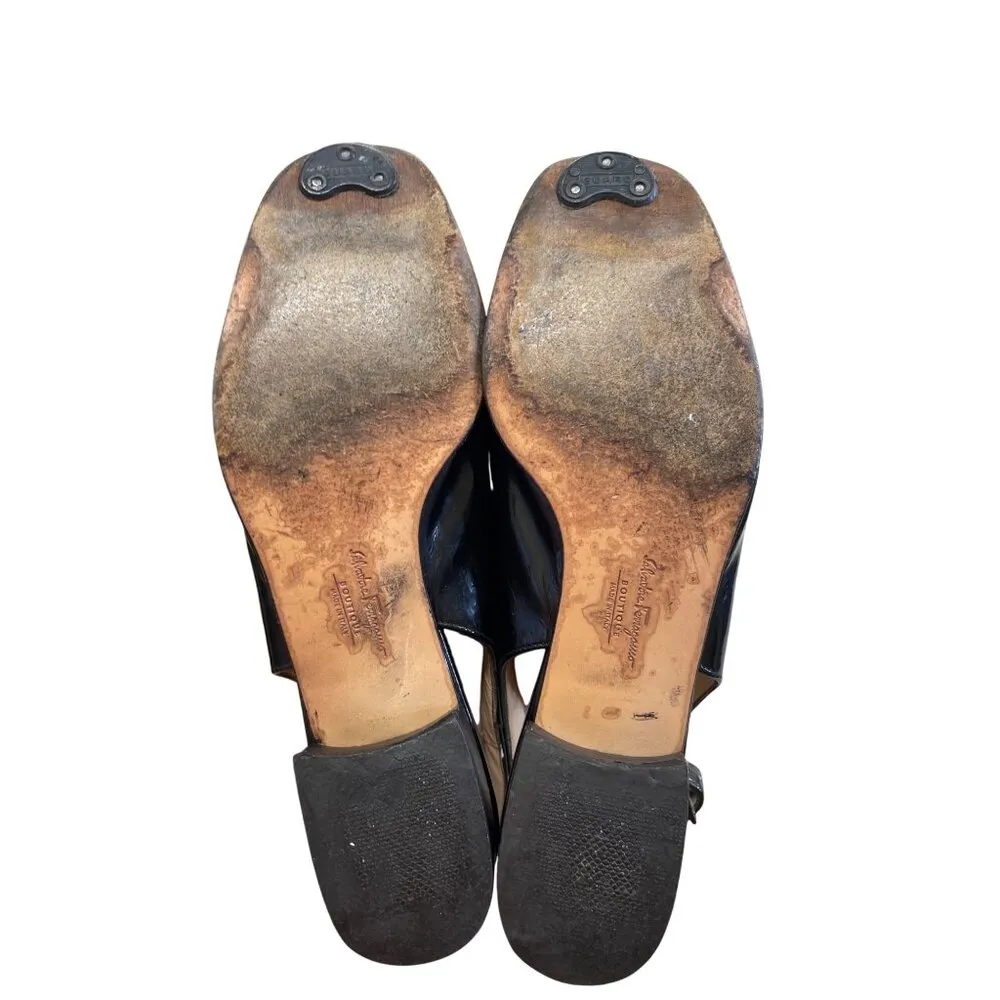 Salvatore Ferragamo Womens Black Leather Slingback Heels Size 8 SKU 8305 - Image 12