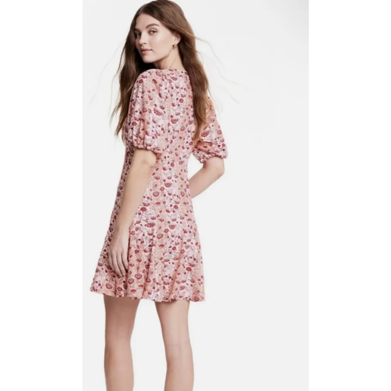 RHODE x Target 4 Whimsical Floral Print Short Sleeve Mini Dress Blush - Image 2