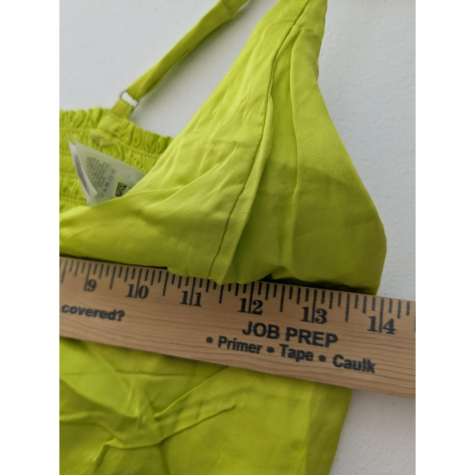 Aerie Women's Bralette Green Longline V-Neck Adjustable Straps Ruched Back Sz L - Image 6