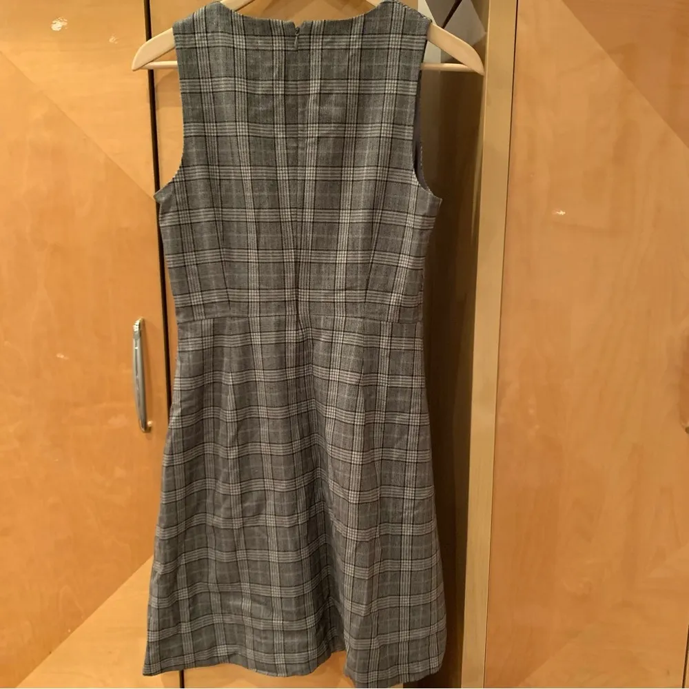 Banana Republic Gray Plaid “school Girl” Career Dress Size 6 Tulip Skirt - Image 3