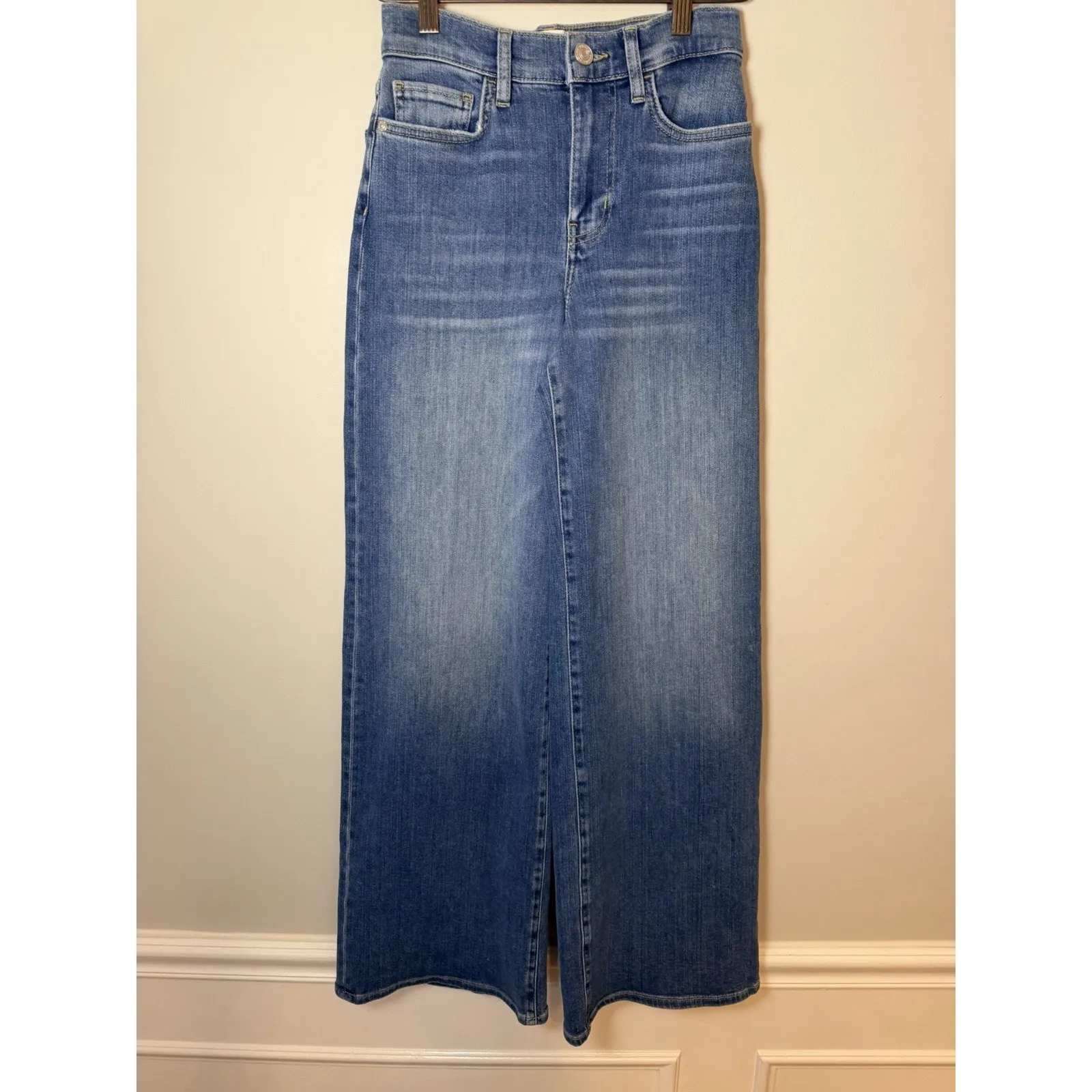 Frame Le Slim Palazzo High Rise Wide Leg Jean Drizzle Sz 26 NWT $268 NWT - Image 4