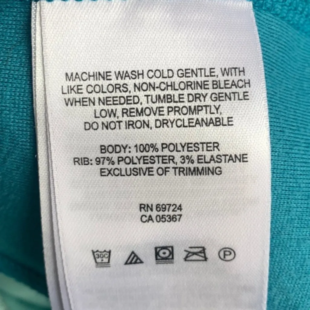 COLUMBIA Two Tone Blue Quarter Zip Long Sleeve Fleece Pullover - Image 4