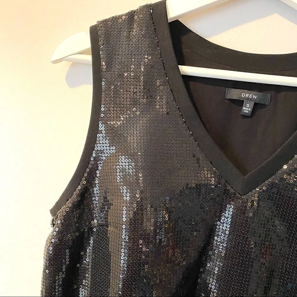Drew  sequin v neck tank Cynthia black small - Image 2