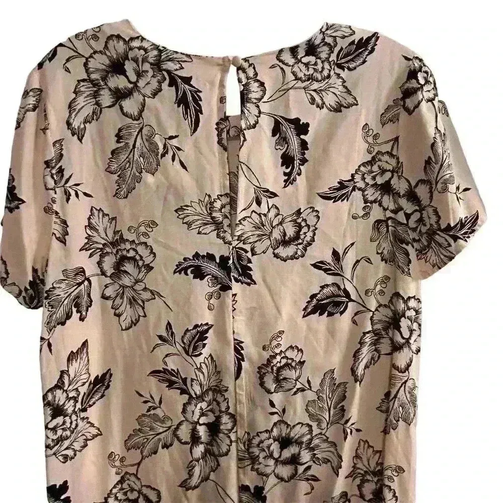 Forever 21 Women's M Beige Floral Knee Length Dress Short Sleeve Casual NWT - Image 5