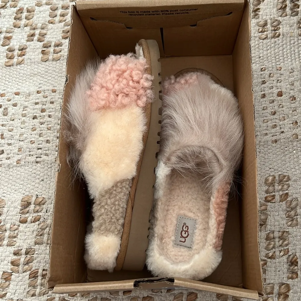 NIB Ugg Patchwork Fluff Slides - Image 4